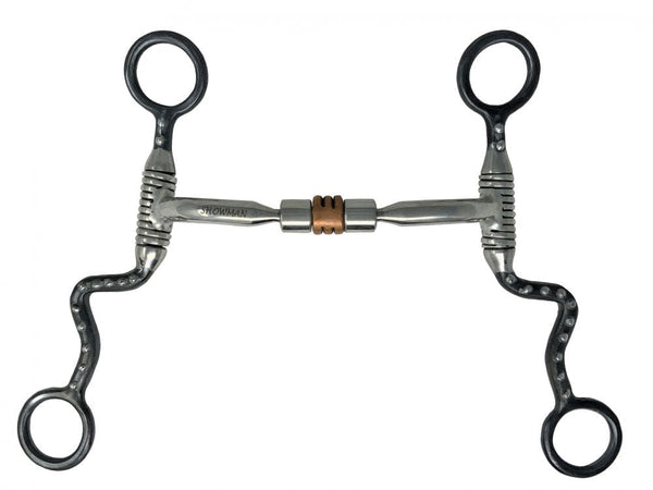 Showman Showman Stainless Steel Snaffle Bit with Copper Roller Center