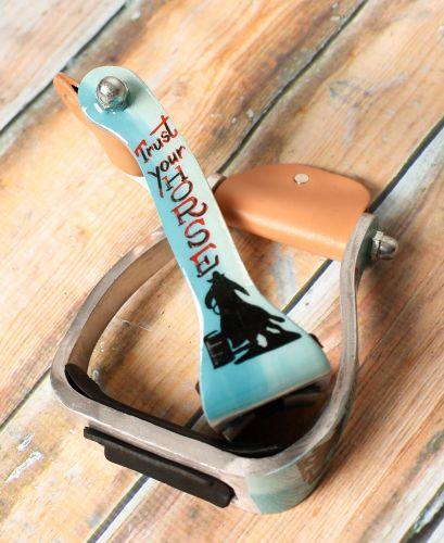 Showman Showman "Trust Your Horse" Barrel Racer Print Stirrups