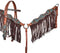 Showman Showman Turquoise and Brown Floral Tooled Fringe Headstall Set
