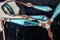 Showman Showman Turquoise and Silver Sequins Inlay Headstall Set