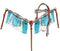 Showman Showman Turquoise and White Leather Laced Fringe Headstall Set
