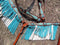 Showman Showman Turquoise and White Leather Laced Fringe Headstall Set