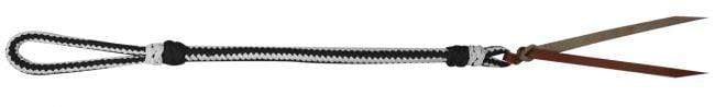 Showman Showman Two Tone Braided Nylon Quirt With Leather Popper