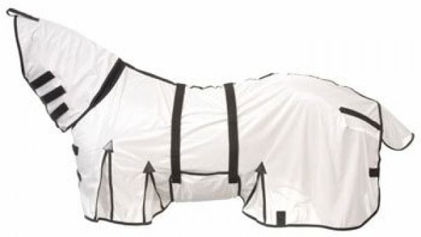 Showman Showman White Lightweight Mesh Fly Sheet with Neck Cover