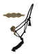 Showman Showman Woven Black Nylon Mule Tape Halter with Tooled Light Oil Flower Noseband