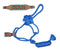 Showman Showman Woven Blue Nylon Mule Tape Halter with Rainbow Beaded Noseband