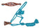 Showman Showman Woven Teal Nylon Mule Tape Halter with Painted Floral Tooled Noseband