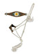 Showman Showman Woven White Nylon Mule Tape Halter with White Painted Flower on Noseband