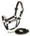 Showman Showman Yearling Dark Leather Show Halter With Lead