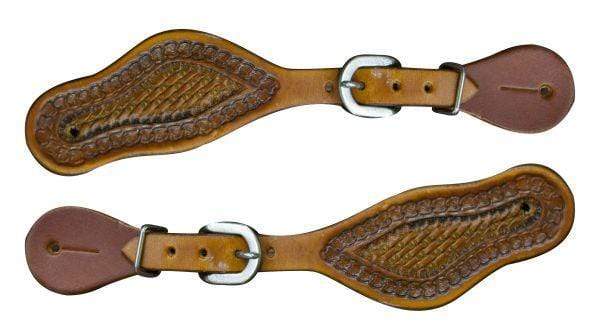 Showman Showman Youth Basket Weave Spur Straps