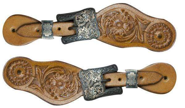 Showman Showman Youth Floral Tooled Spur Straps