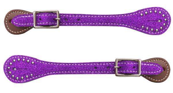 Showman Showman Youth Glitter Leather Spur Straps