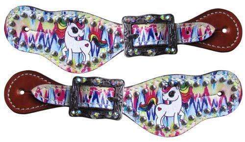 Showman Showman Youth Rainbow Unicorn Spur Straps