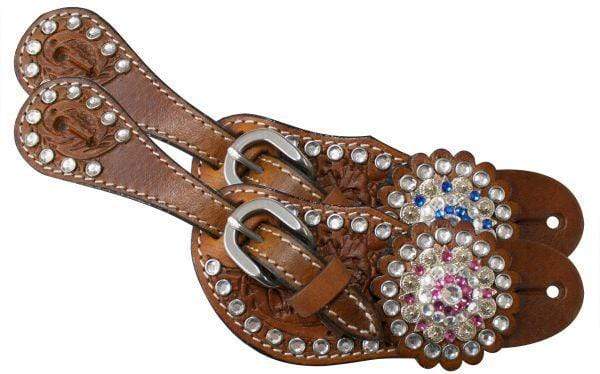 Showman Showman Youth Rhinstone Rosette Spur Straps