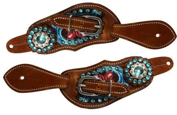 Showman Showman Youth Size Floral Tooled Spur Straps