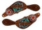 Showman Showman Youth Size Floral Tooled Spur Straps With Metallic Paint And Pink Crystals