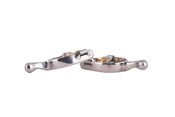 Showman Showman Youth Stainless Steel Humane Spurs with Gold Ends