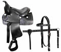 Showman Silver Beaded 12" Pony Saddle Set