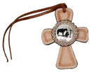 Showman Silver Leather Tie On Cross