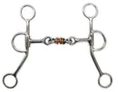 Showman Stainless Steel Dog Bone Snaffle with Copper Rings