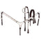Tough-1 3 Piece Silver Show Set - Single Ear Headstall, Split Reins and Breastcollar with Silver Accents