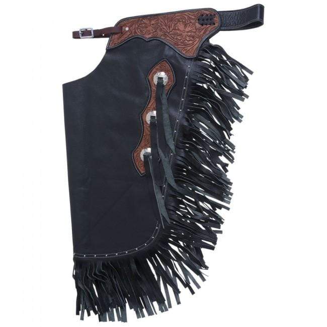 Tough-1 Floral Yoke Smooth Leather Premium Chinks