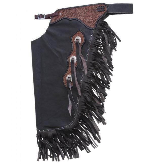 Tough-1 Floral Yoke Smooth Leather Premium Chinks
