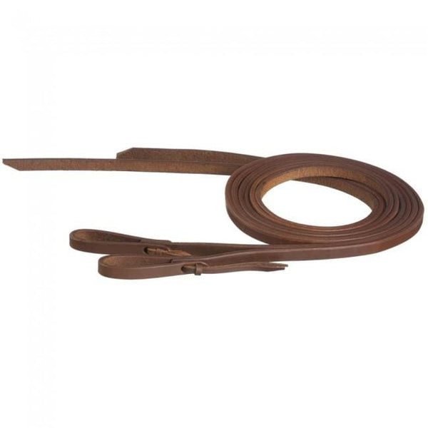 Tough-1 Harness Leather Reins with Water Loop Bit Ends