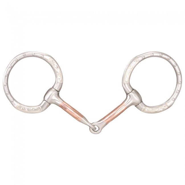 Tough-1 Kelly Silver Star Engraved Silver Eggbutt Snaffle