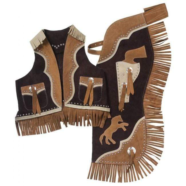 Tough-1 Premium Youth Chap and Vest Set with Gun Design