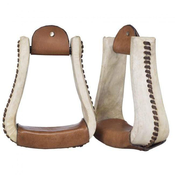 Tough-1 Royal King Rawhide Deep Roper Stirrups
