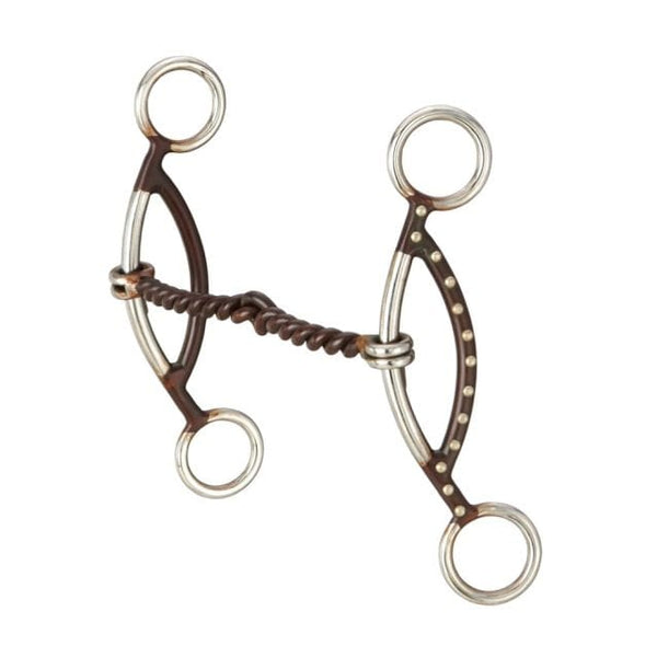 Tough-1 Tough1 Antique Brown "H" Twisted Wire Gag Snaffle