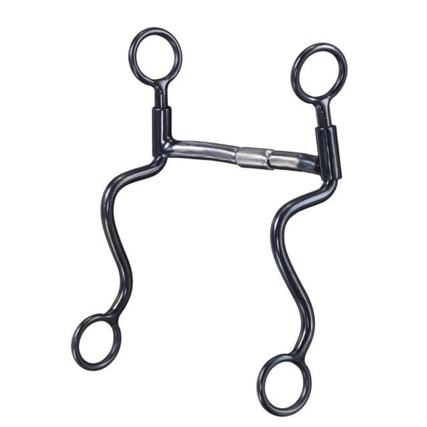 Tough-1 Tough1 Black Steel S Shank Bit with Sweet Iron Mullen Roller