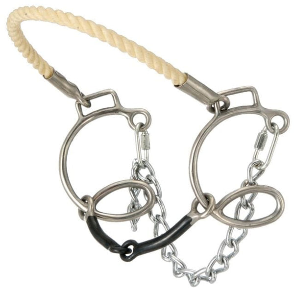 Tough-1 Tough1 Six Cheek Sweet Iron Snaffle with Rope Nose - 5 1/2"