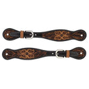 Weaver Weaver Ladies Turquoise Cross Floral Tooled Spur Straps
